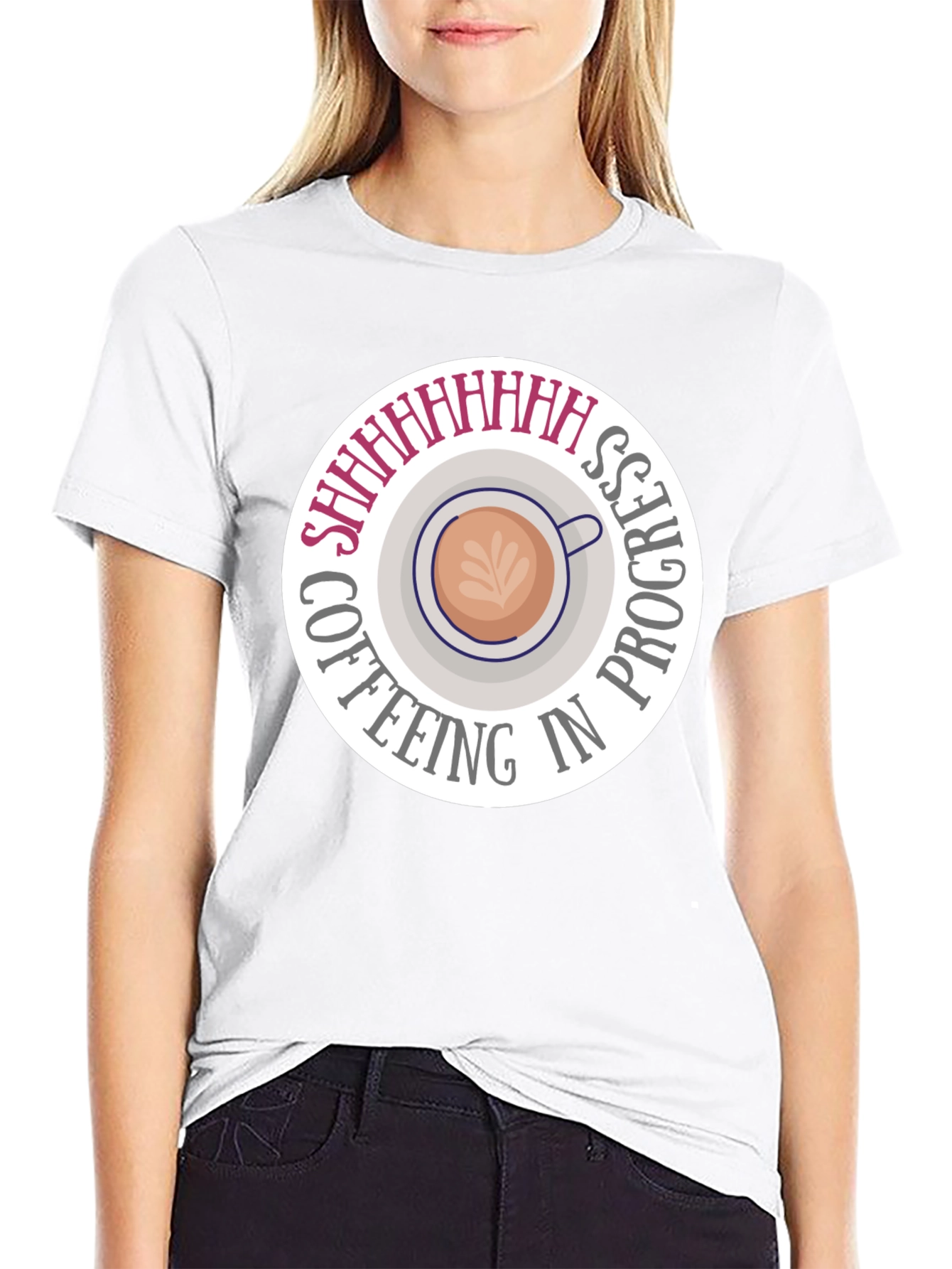 Coffeeing in Progress Black T-Shirt