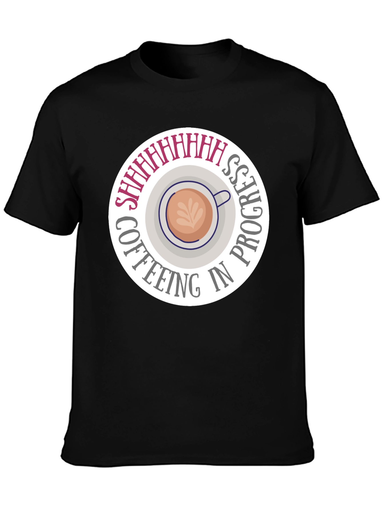 Coffeeing in Progress Black T-Shirt