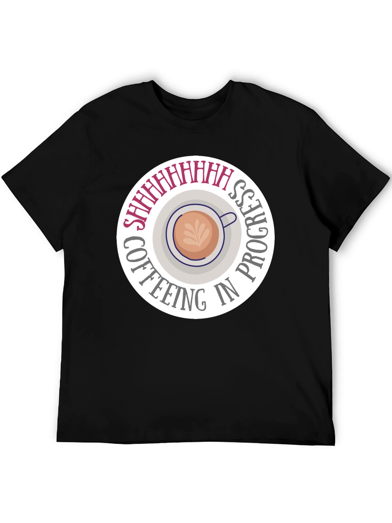 Coffeeing in Progress Black T-Shirt