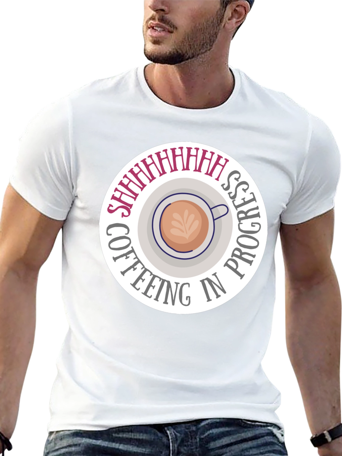 Coffeeing in Progress Black T-Shirt