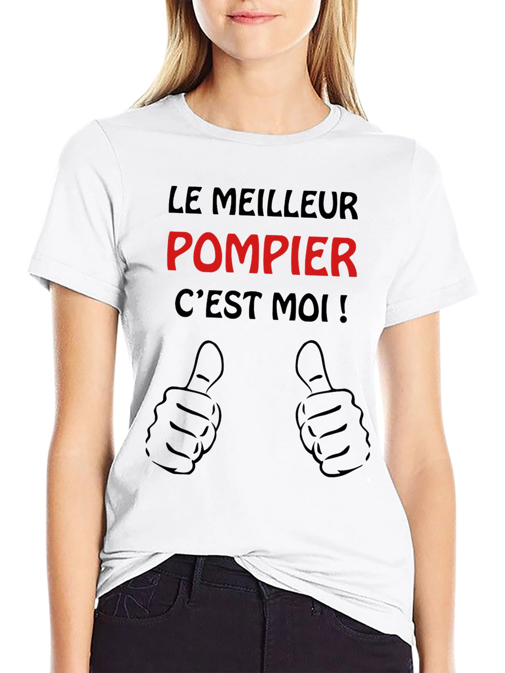 Le Meilleur Pompier Cest Moi Black T-Shirt