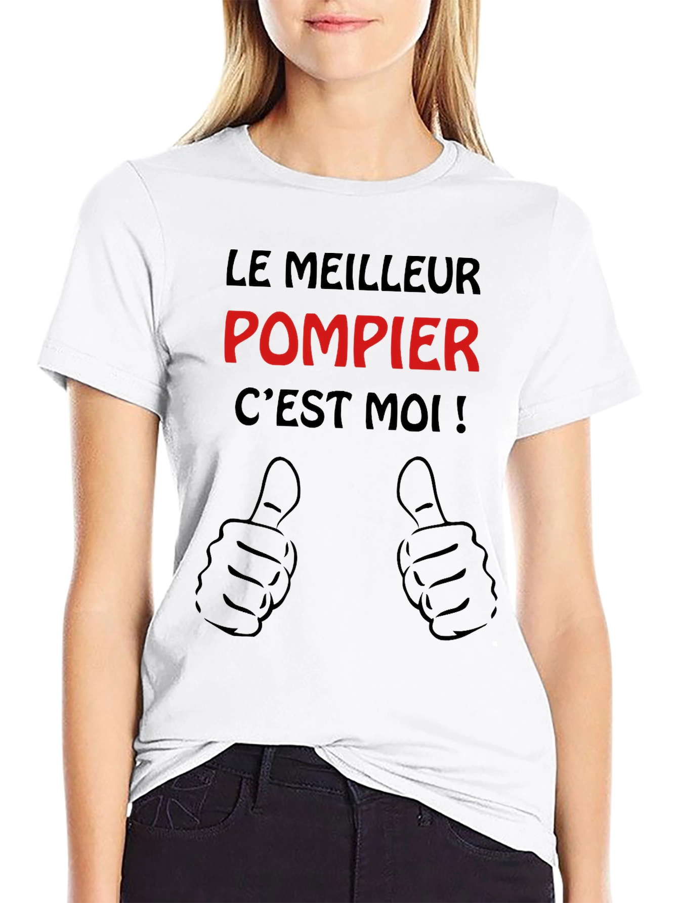Le Meilleur Pompier Cest Moi Black T-Shirt