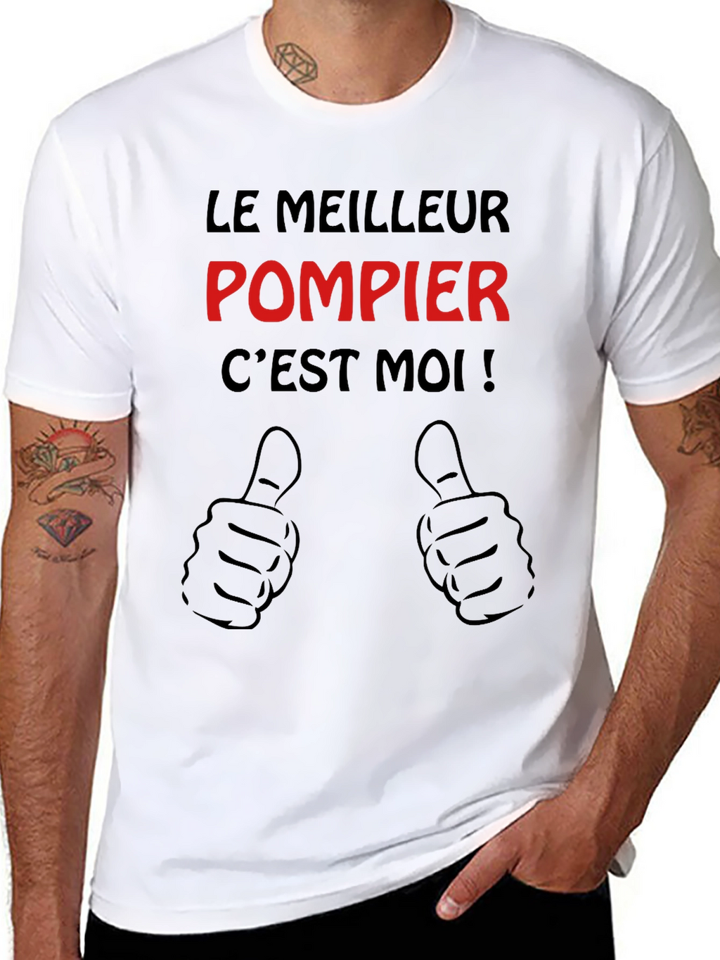 Le Meilleur Pompier Cest Moi Black T-Shirt