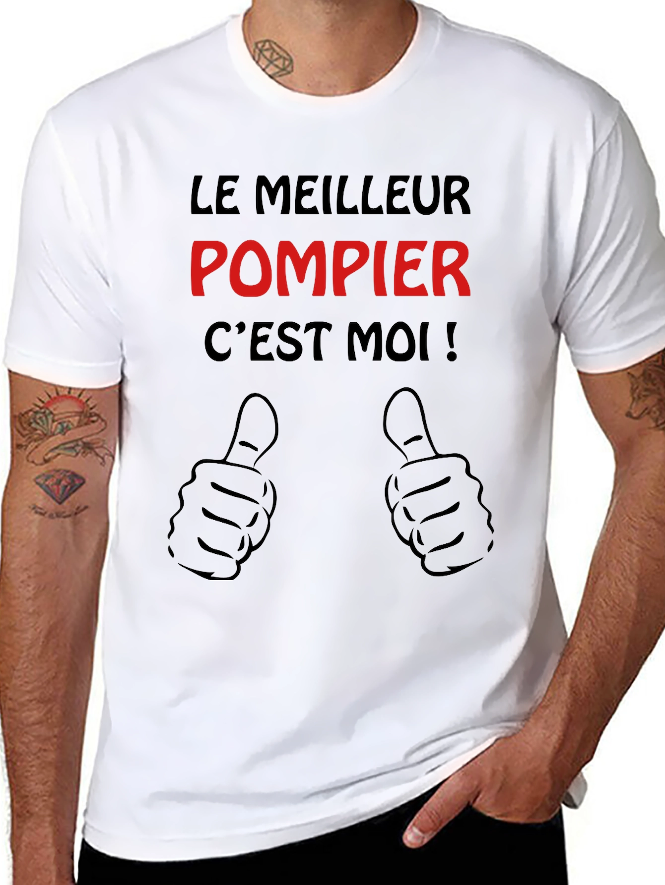 Le Meilleur Pompier Cest Moi Black T-Shirt