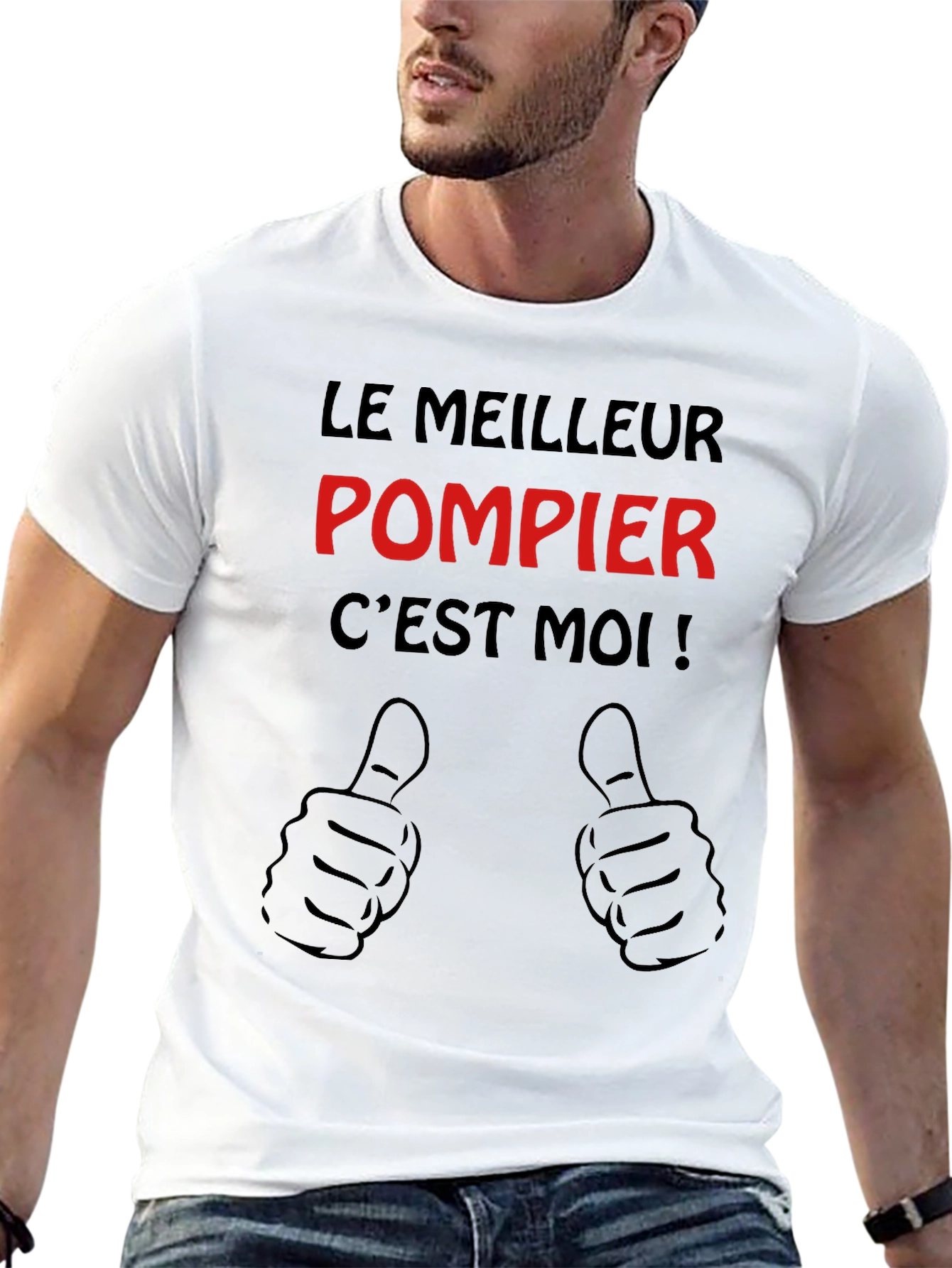 Le Meilleur Pompier Cest Moi Black T-Shirt