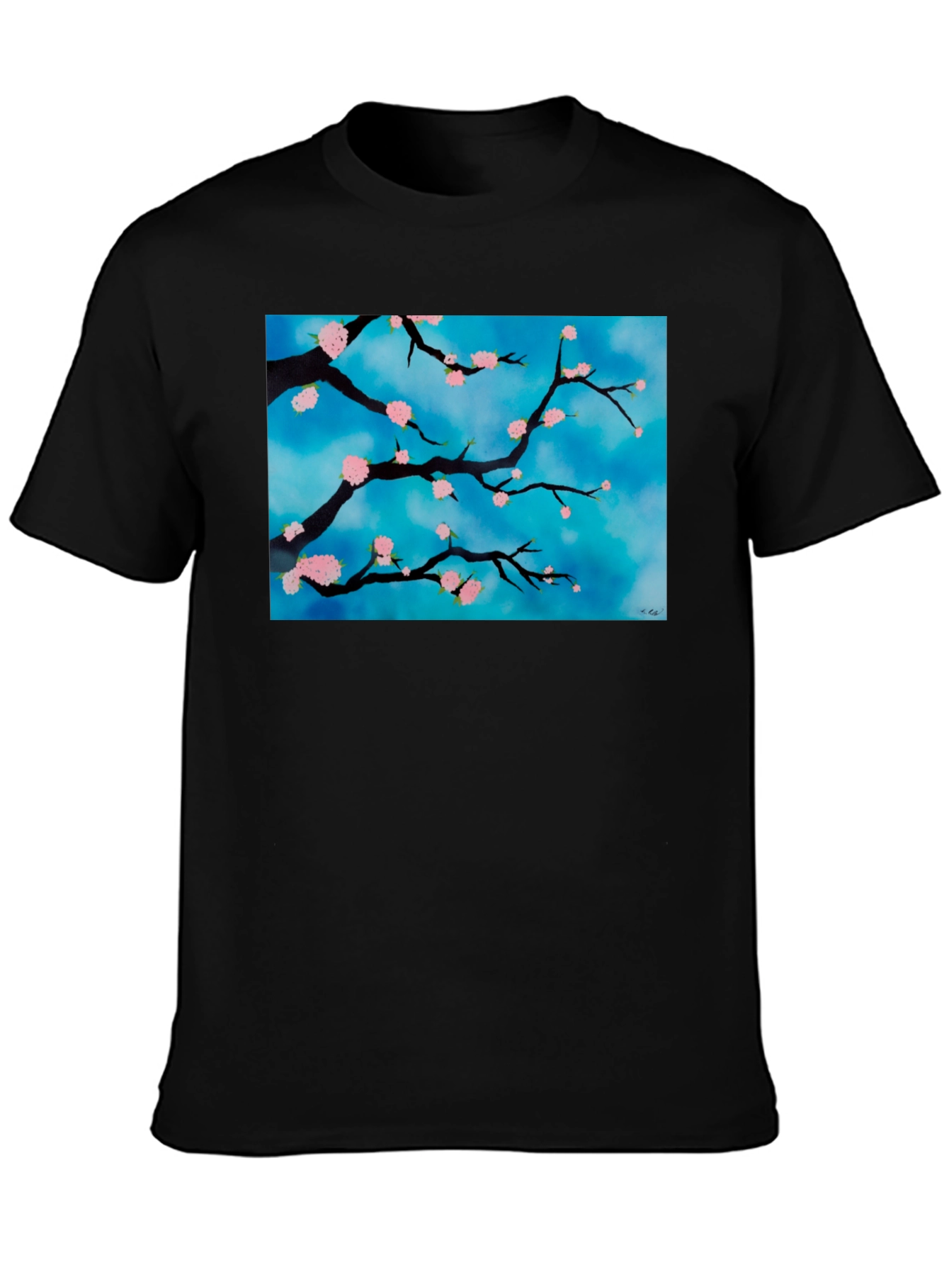 Floral Branch T-Shirt - Artistic Nature Design