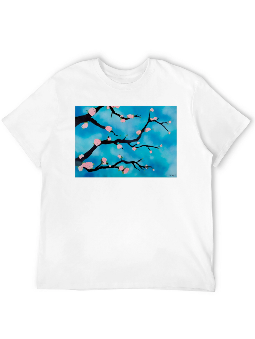 Floral Branch T-Shirt - Artistic Nature Design