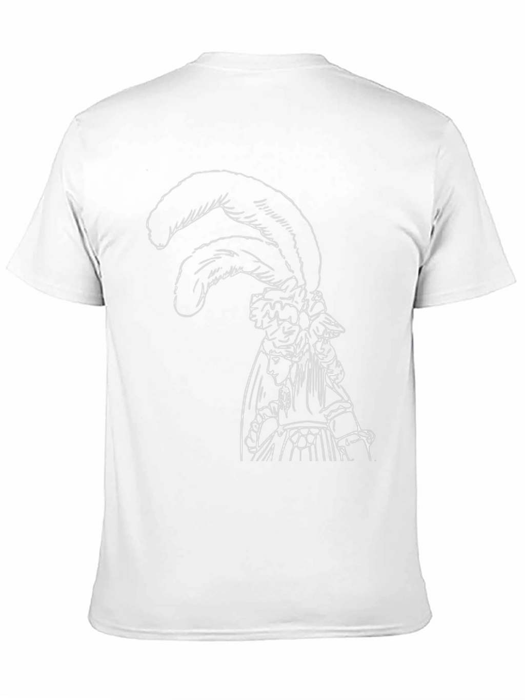 Black T-Shirt with White Feathered Lady Graphic