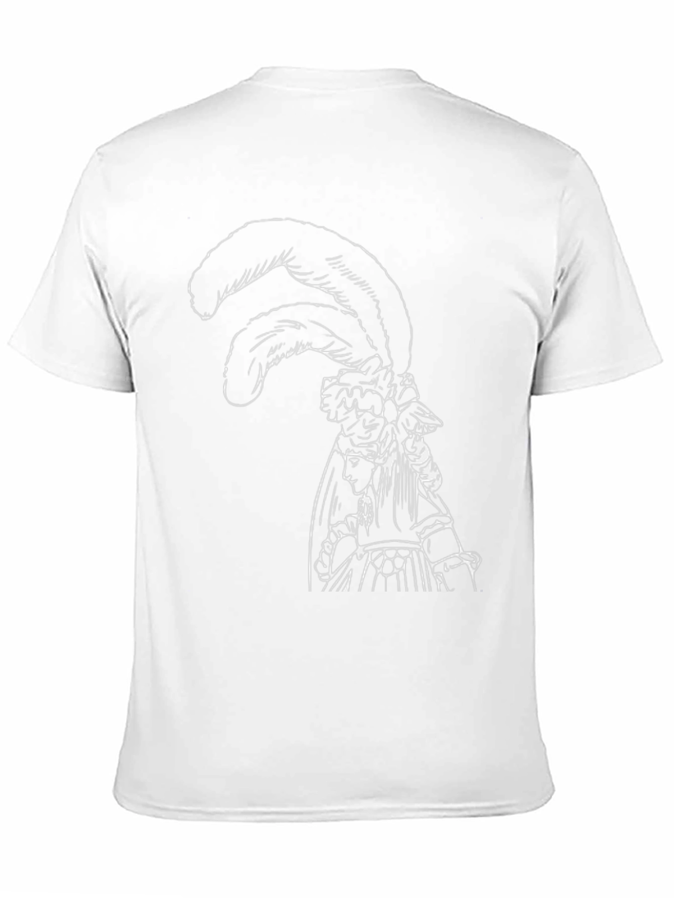 Black T-Shirt with White Feathered Lady Graphic