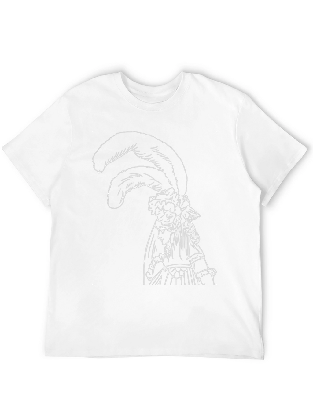Black T-Shirt with White Feathered Lady Graphic