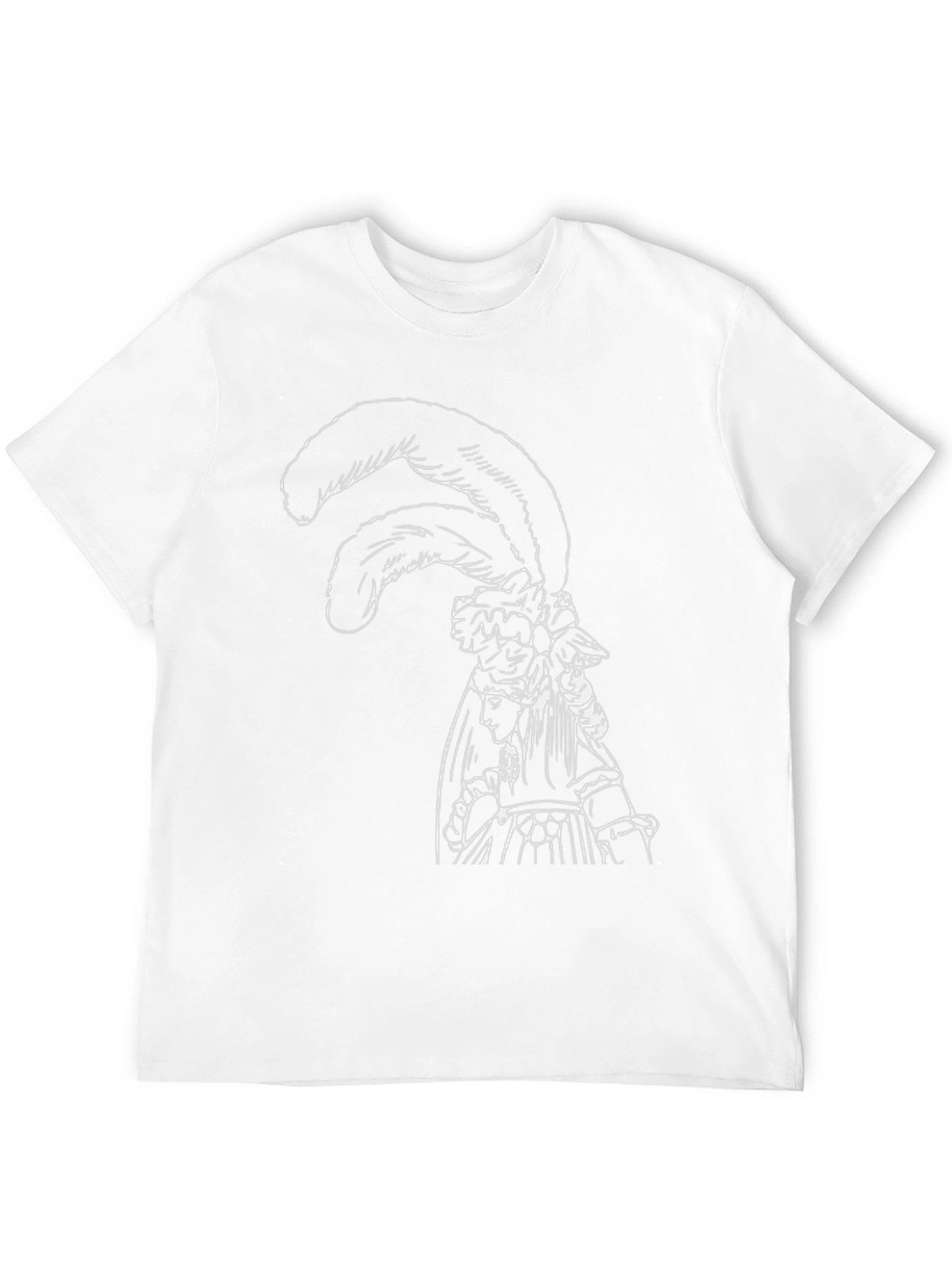 Black T-Shirt with White Feathered Lady Graphic