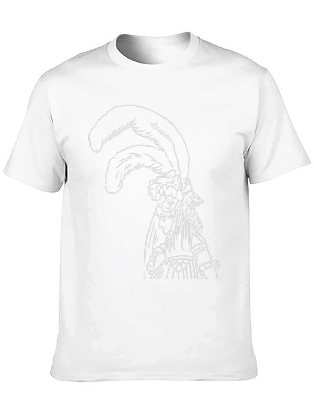 Black T-Shirt with White Feathered Lady Graphic