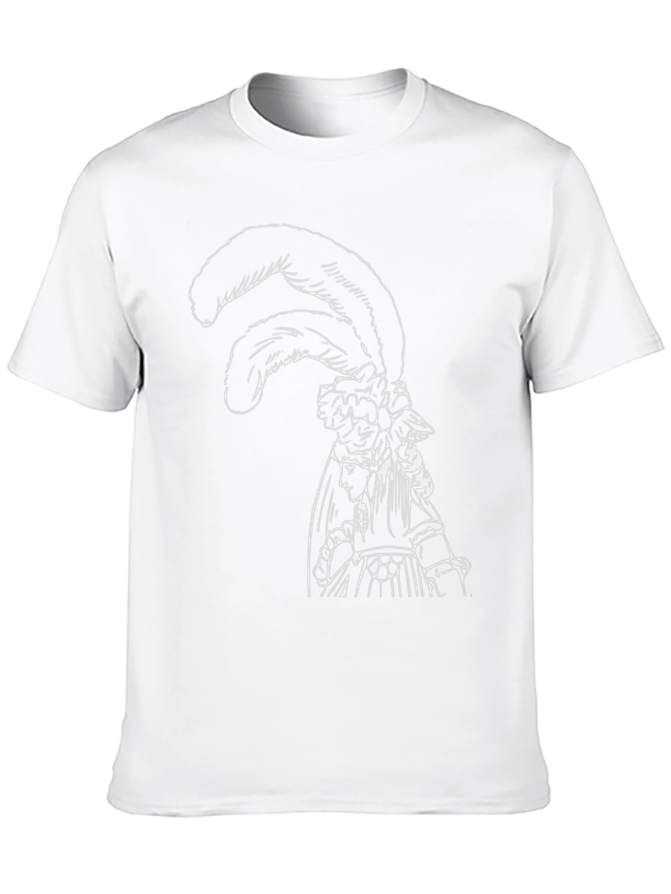 Black T-Shirt with White Feathered Lady Graphic