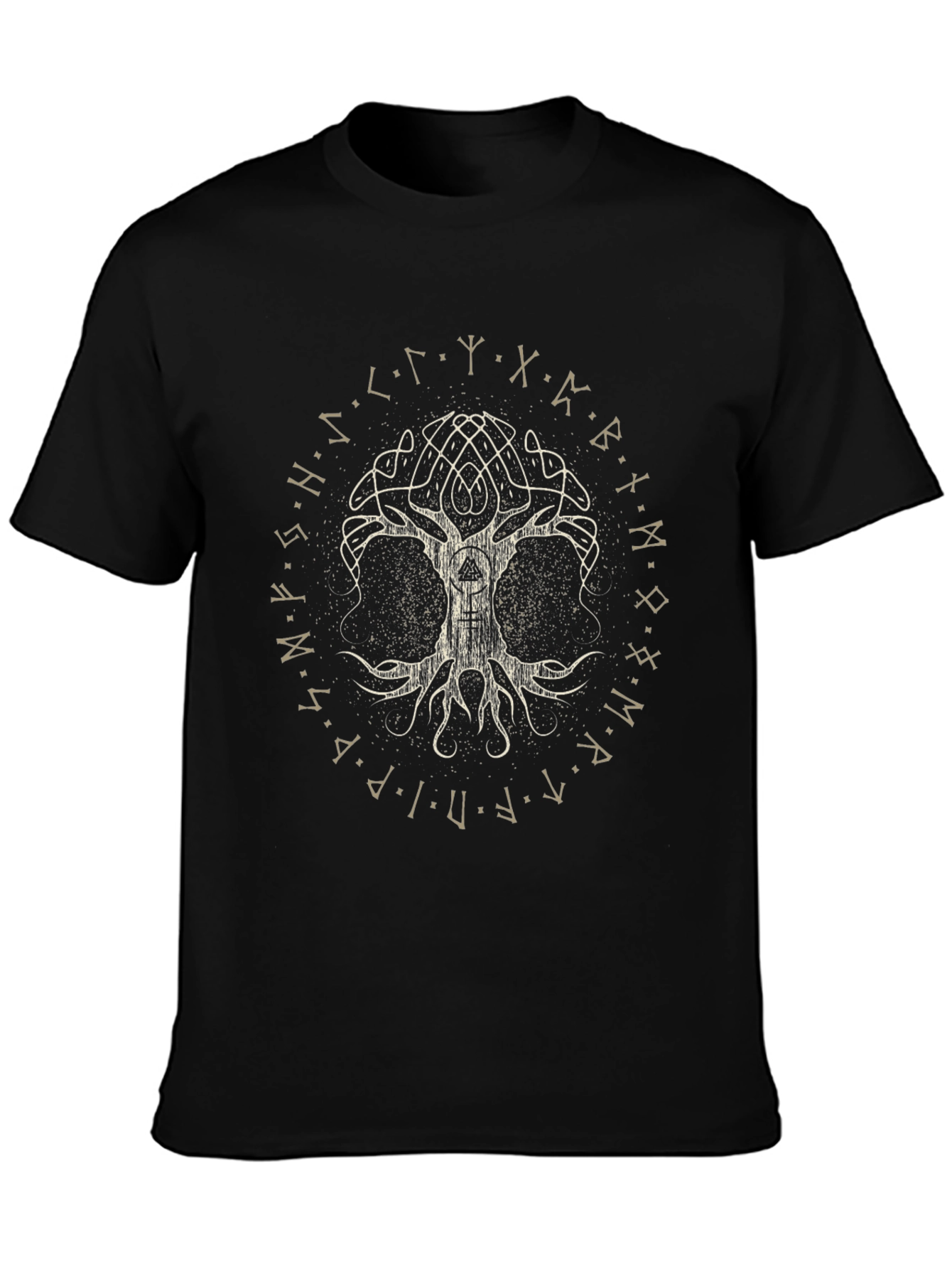 Yggdrasil Tree of Life T-Shirt - Viking Rune Circle Design