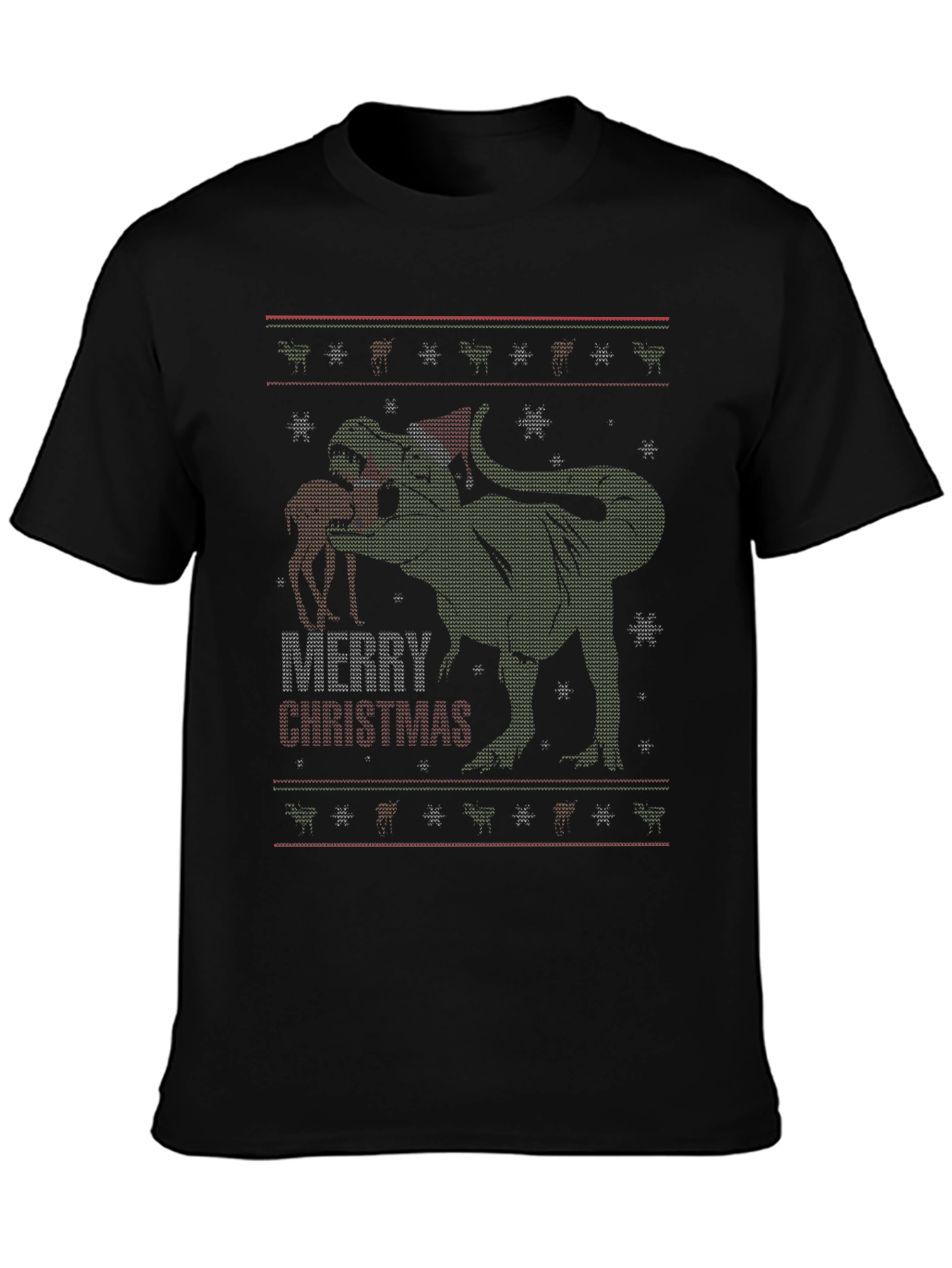 T-Rex Merry Christmas Ugly Sweater T-Shirt