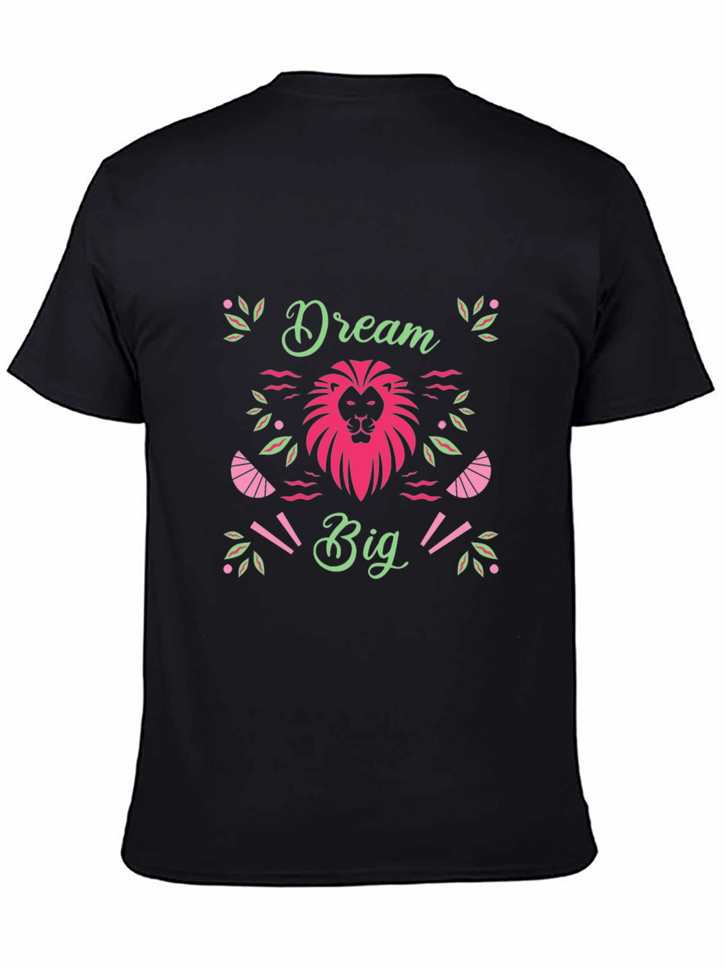 Dream Big Black T-Shirt with Lion Graphic