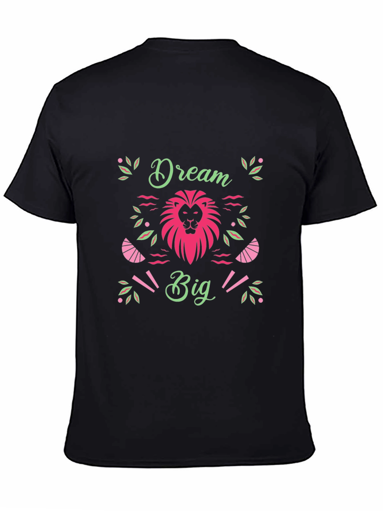 Dream Big Black T-Shirt with Lion Graphic