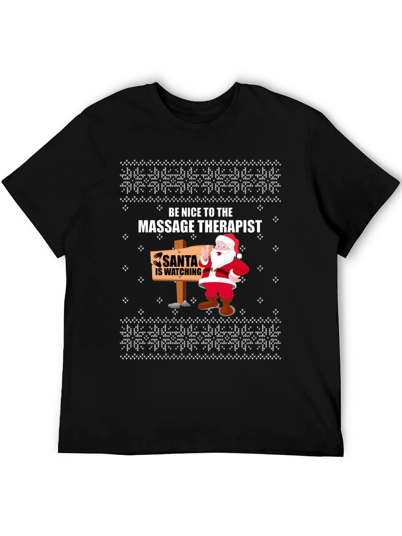 Massage Therapist Santa Ugly Christmas T-Shirt