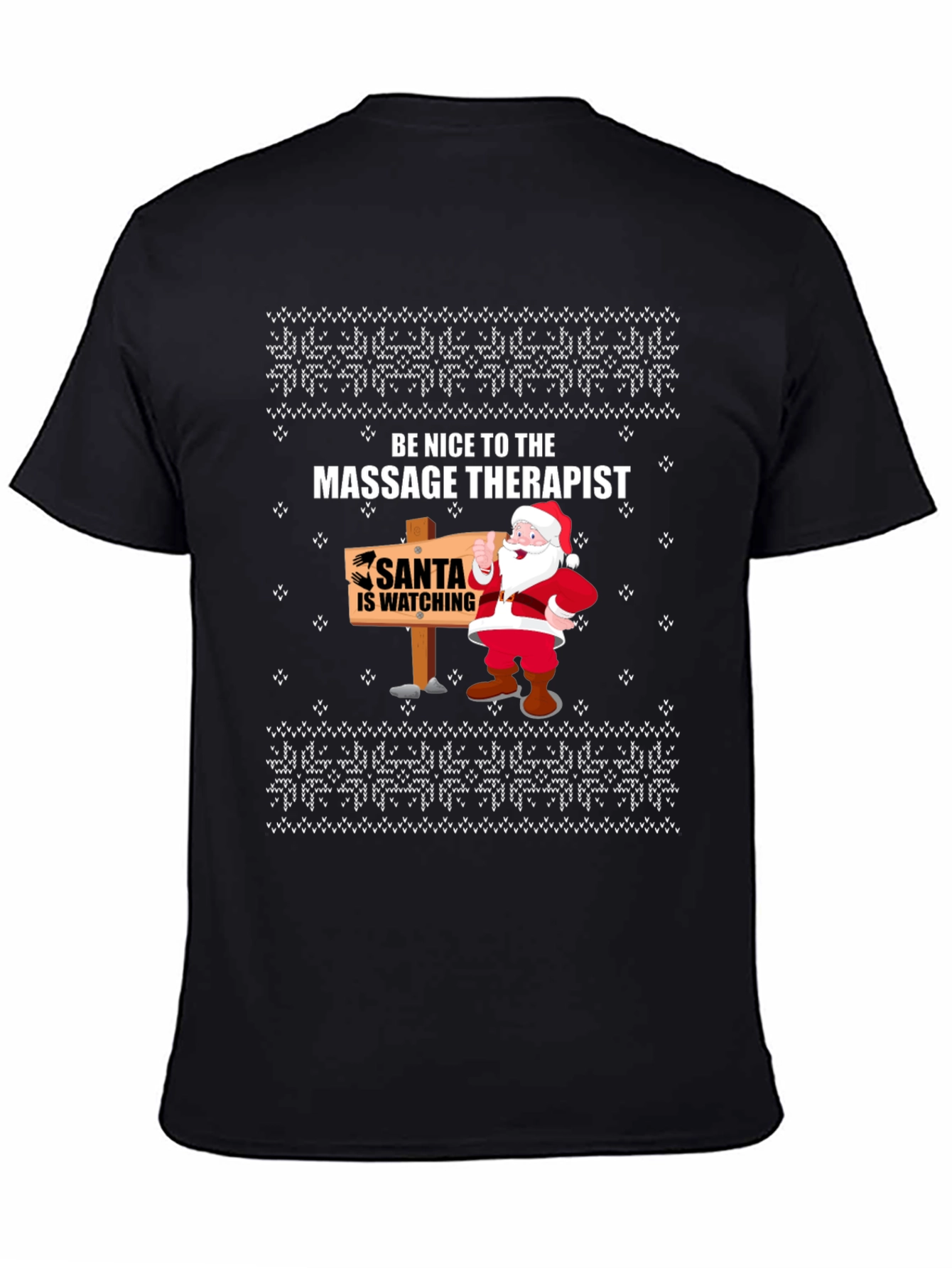 Massage Therapist Santa Ugly Christmas T-Shirt
