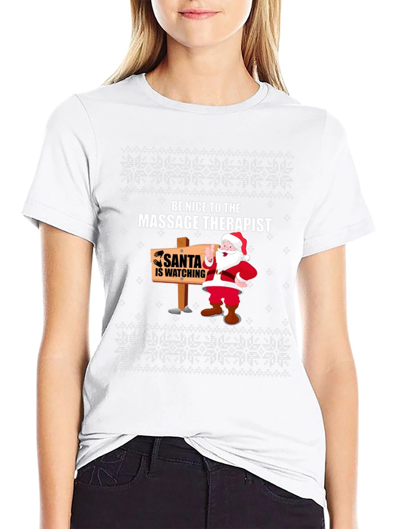 Massage Therapist Santa Ugly Christmas T-Shirt