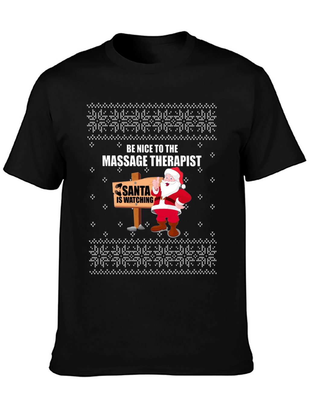 Massage Therapist Santa Ugly Christmas T-Shirt
