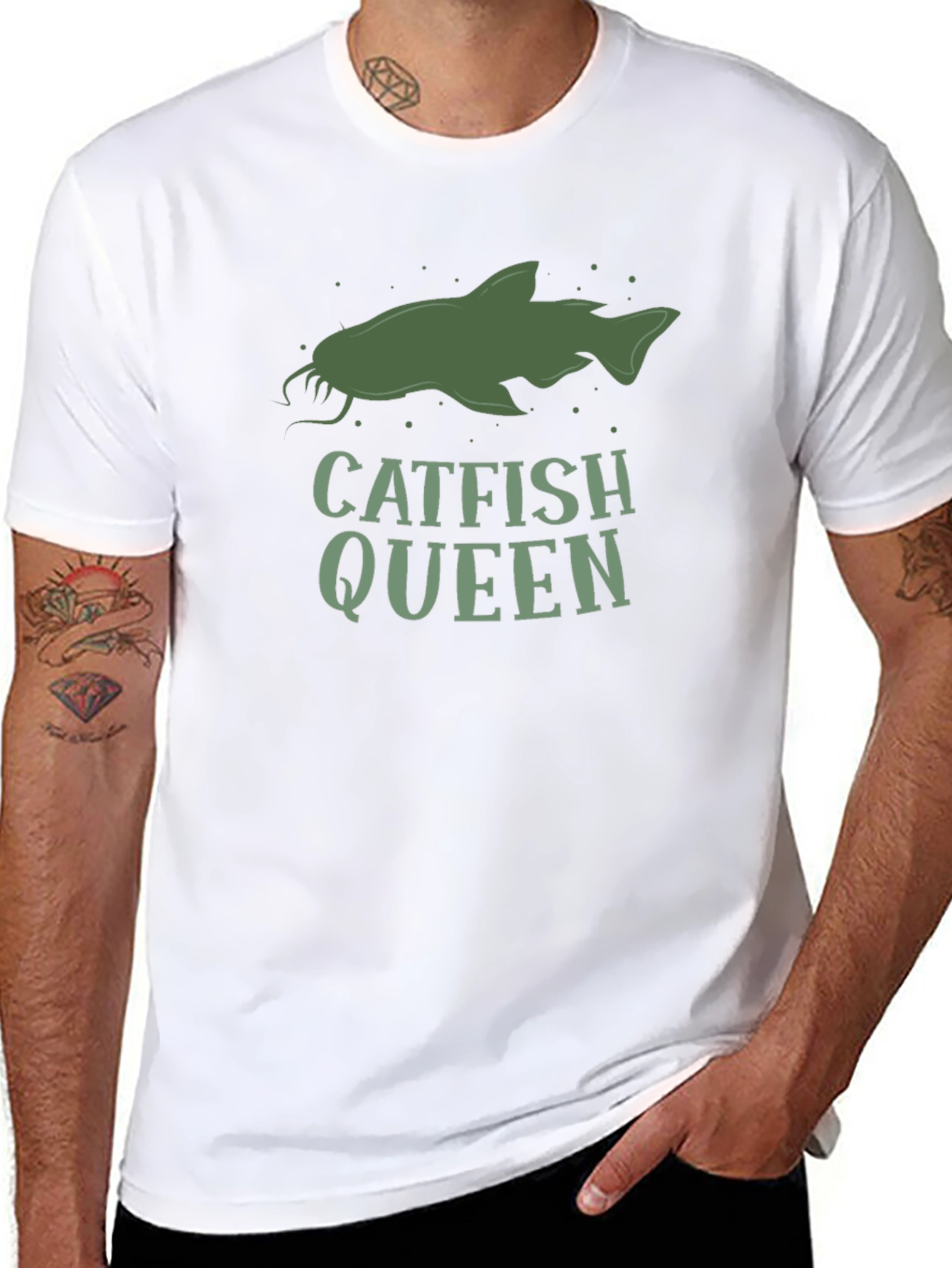 Catfish Queen Graphic Tee - Fishing Lover Shirt