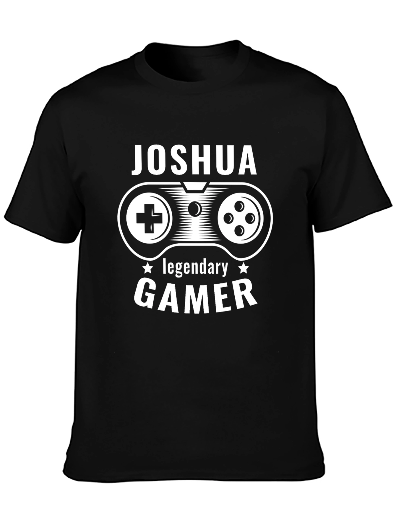 Joshua: Legendary Gamer Black Graphic Tee