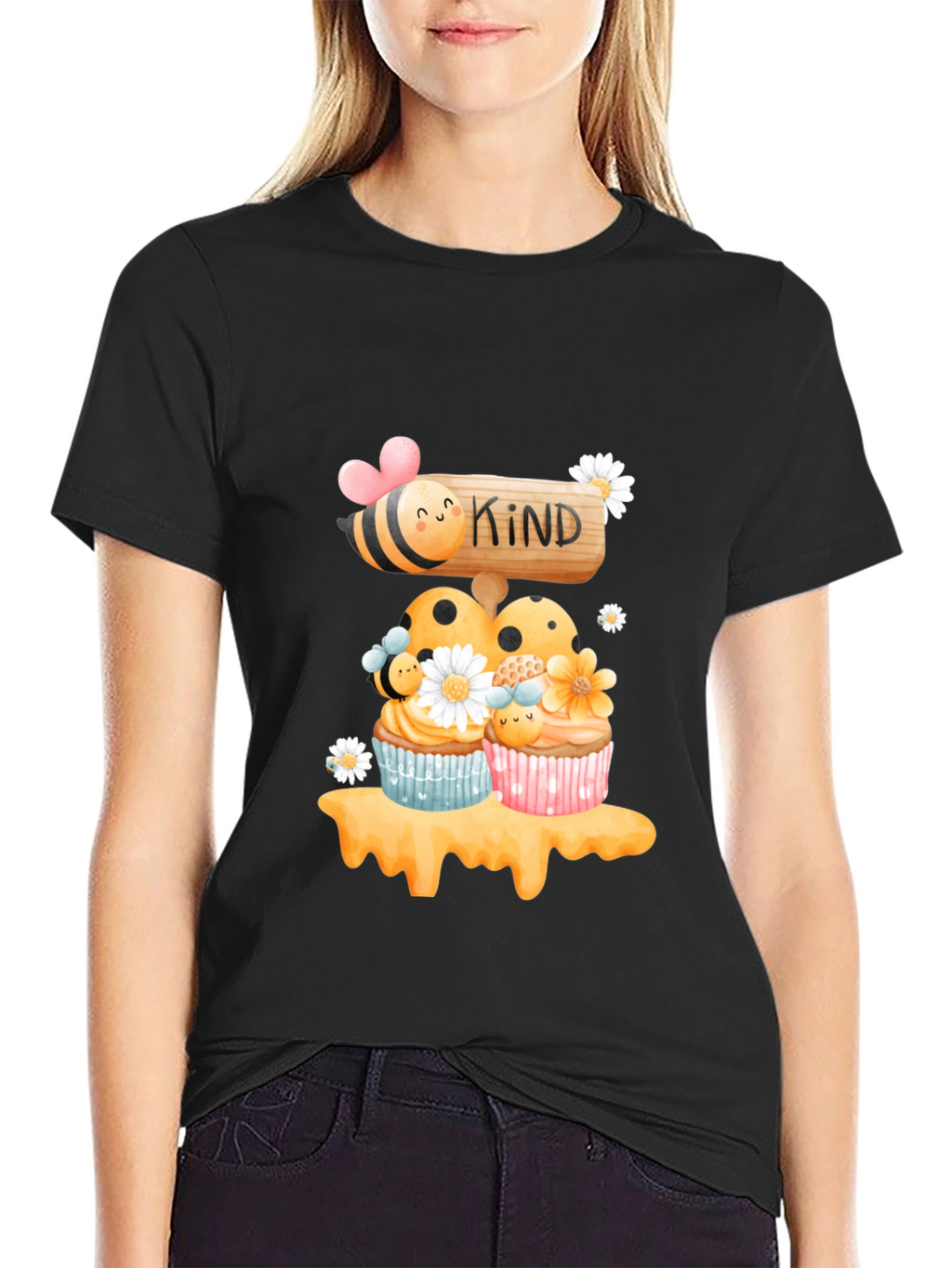 Bee Kind Cupcake T-Shirt - Sweet Graphic Tee