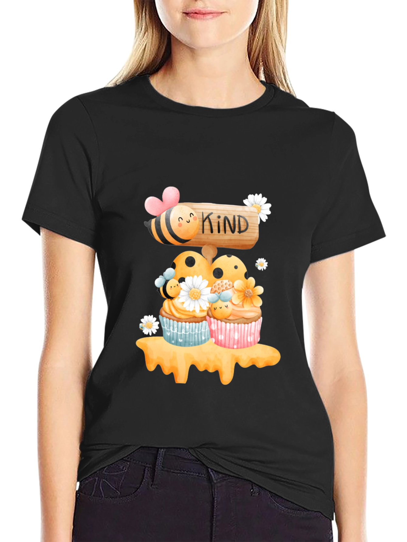 Bee Kind Cupcake T-Shirt - Sweet Graphic Tee