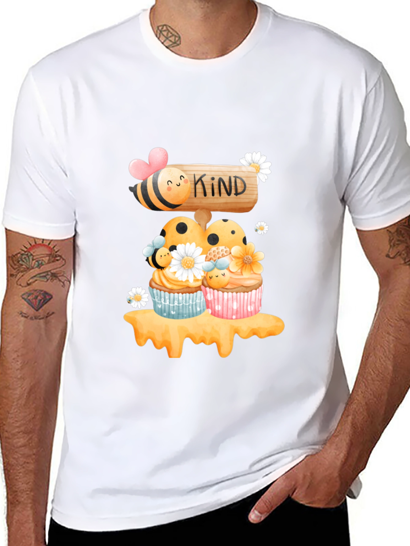 Bee Kind Cupcake T-Shirt - Sweet Graphic Tee