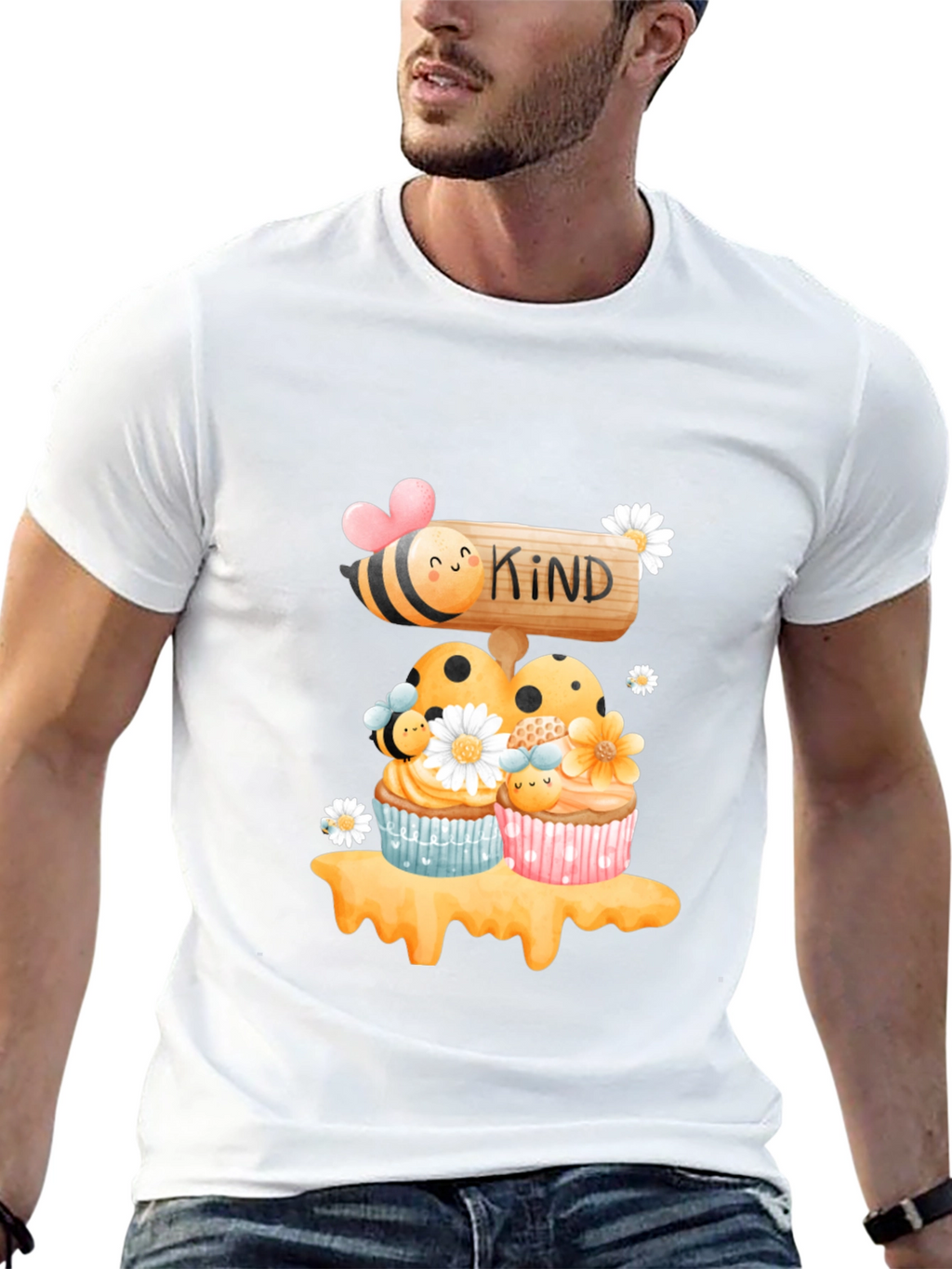 Bee Kind Cupcake T-Shirt - Sweet Graphic Tee