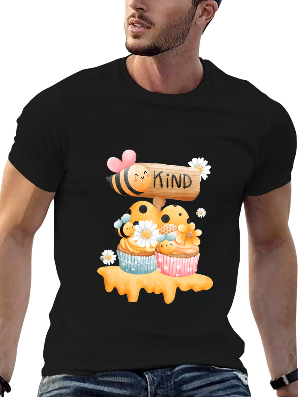 Bee Kind Cupcake T-Shirt - Sweet Graphic Tee