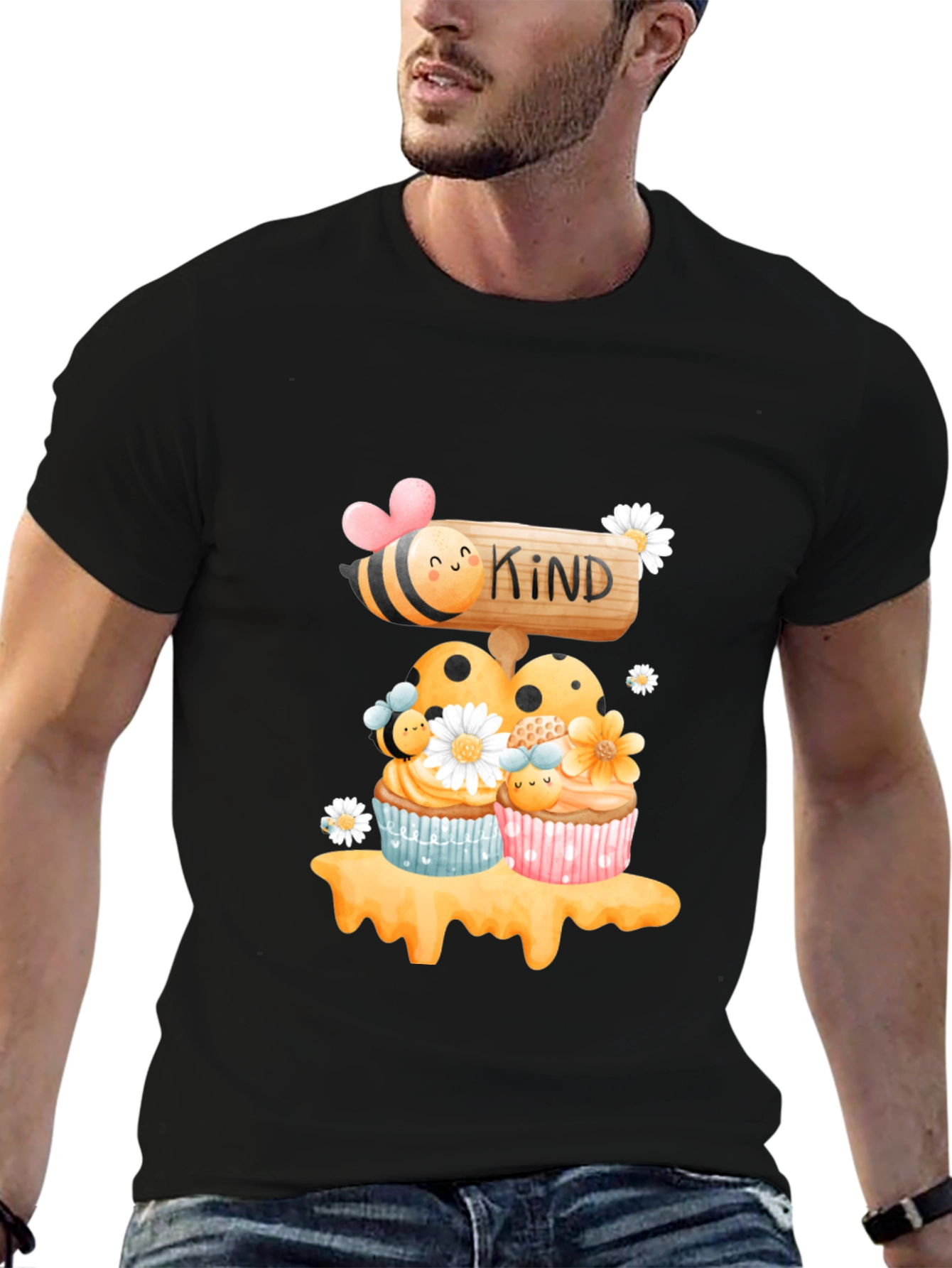 Bee Kind Cupcake T-Shirt - Sweet Graphic Tee