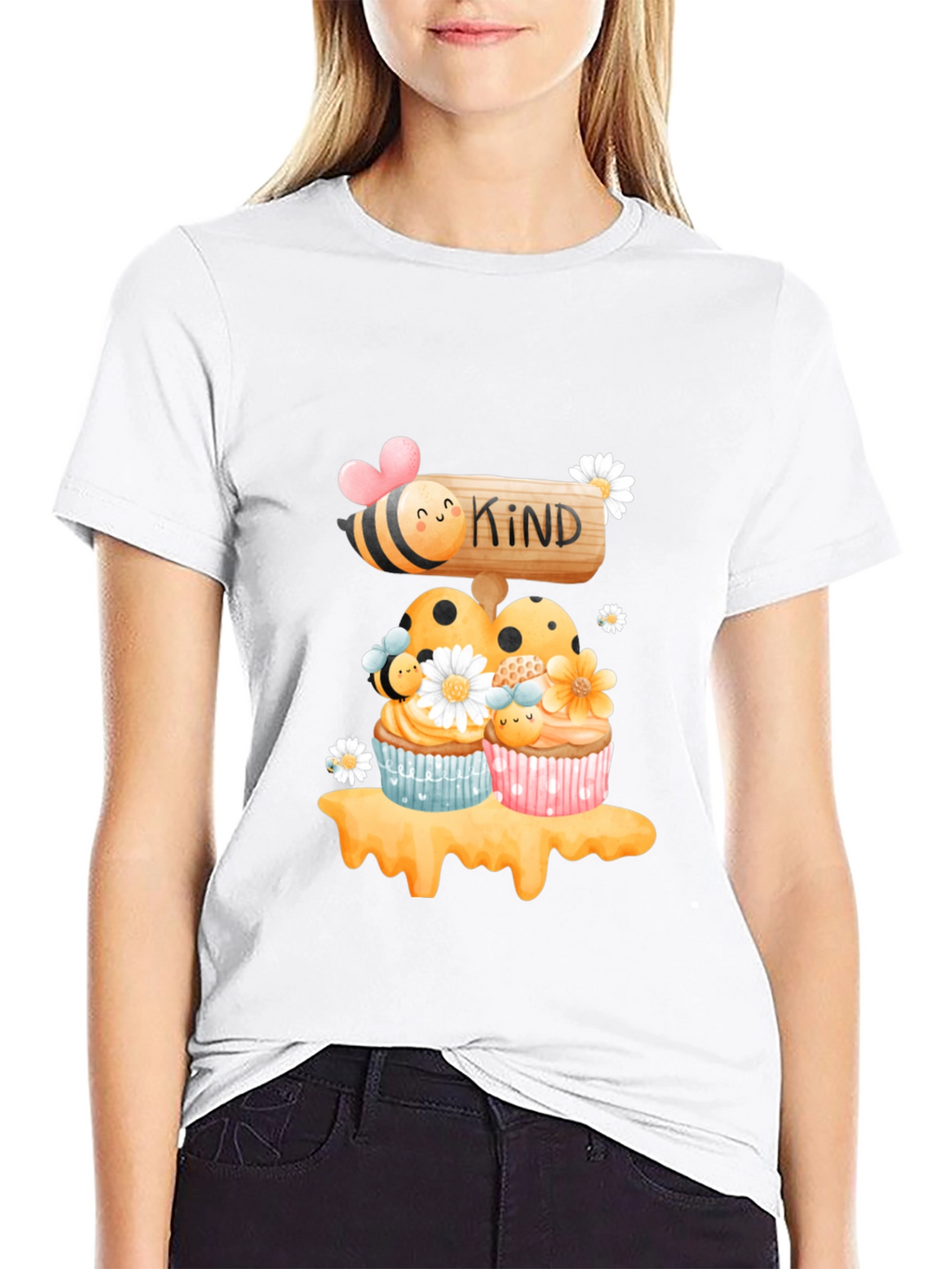 Bee Kind Cupcake T-Shirt - Sweet Graphic Tee