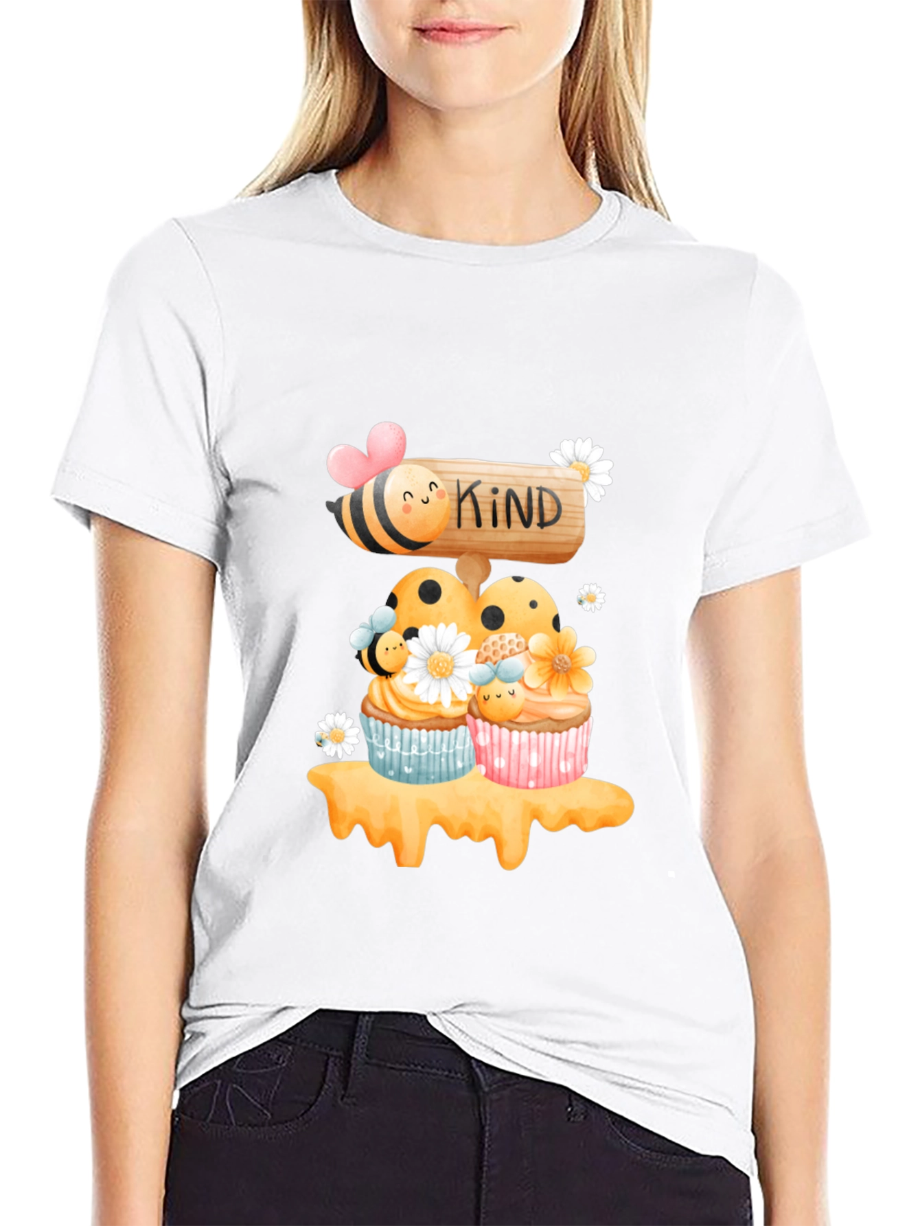 Bee Kind Cupcake T-Shirt - Sweet Graphic Tee