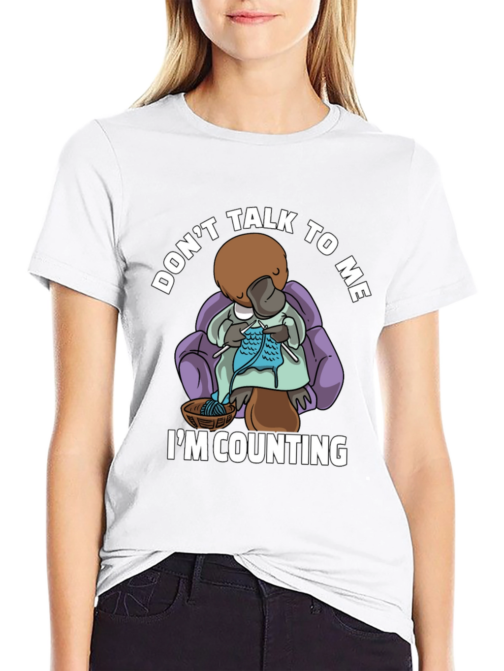 Dont Talk To Me Knitting Platypus T-Shirt