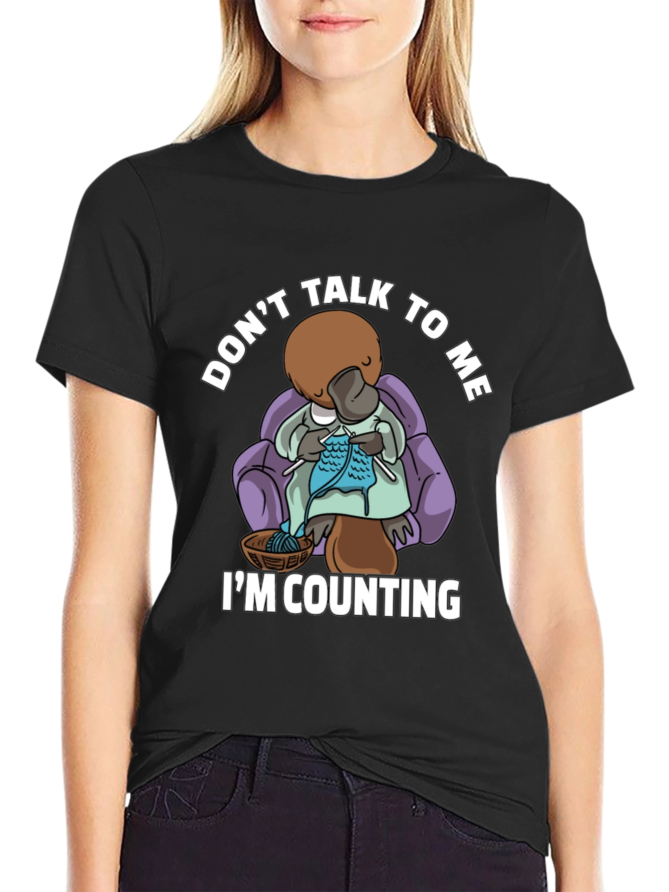 Dont Talk To Me Knitting Platypus T-Shirt