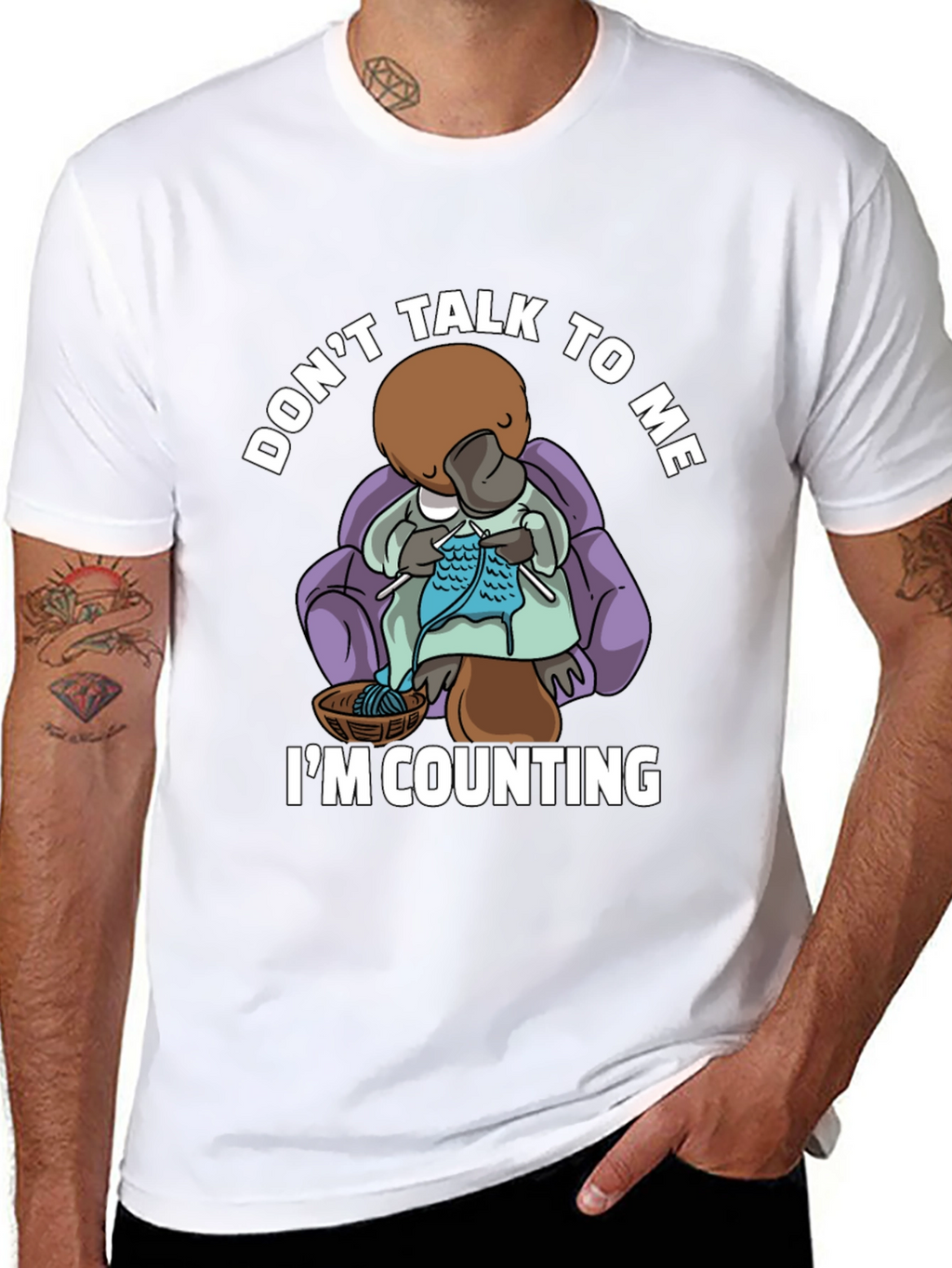 Dont Talk To Me Knitting Platypus T-Shirt