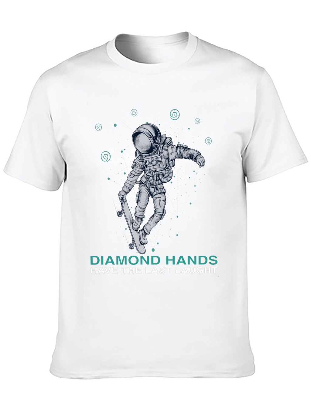 Astronaut Skateboard T-Shirt Diamond Hands