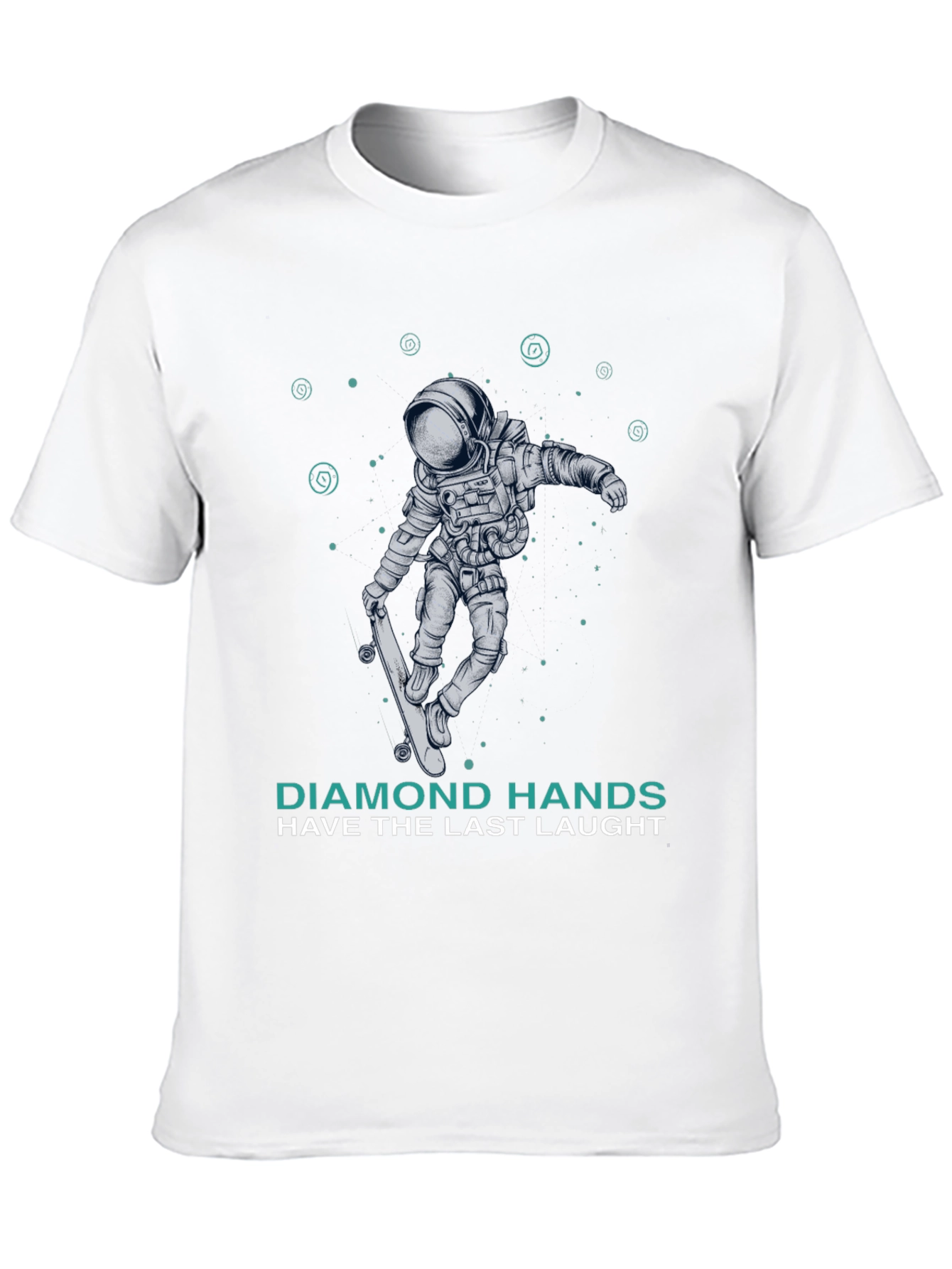 Astronaut Skateboard T-Shirt Diamond Hands