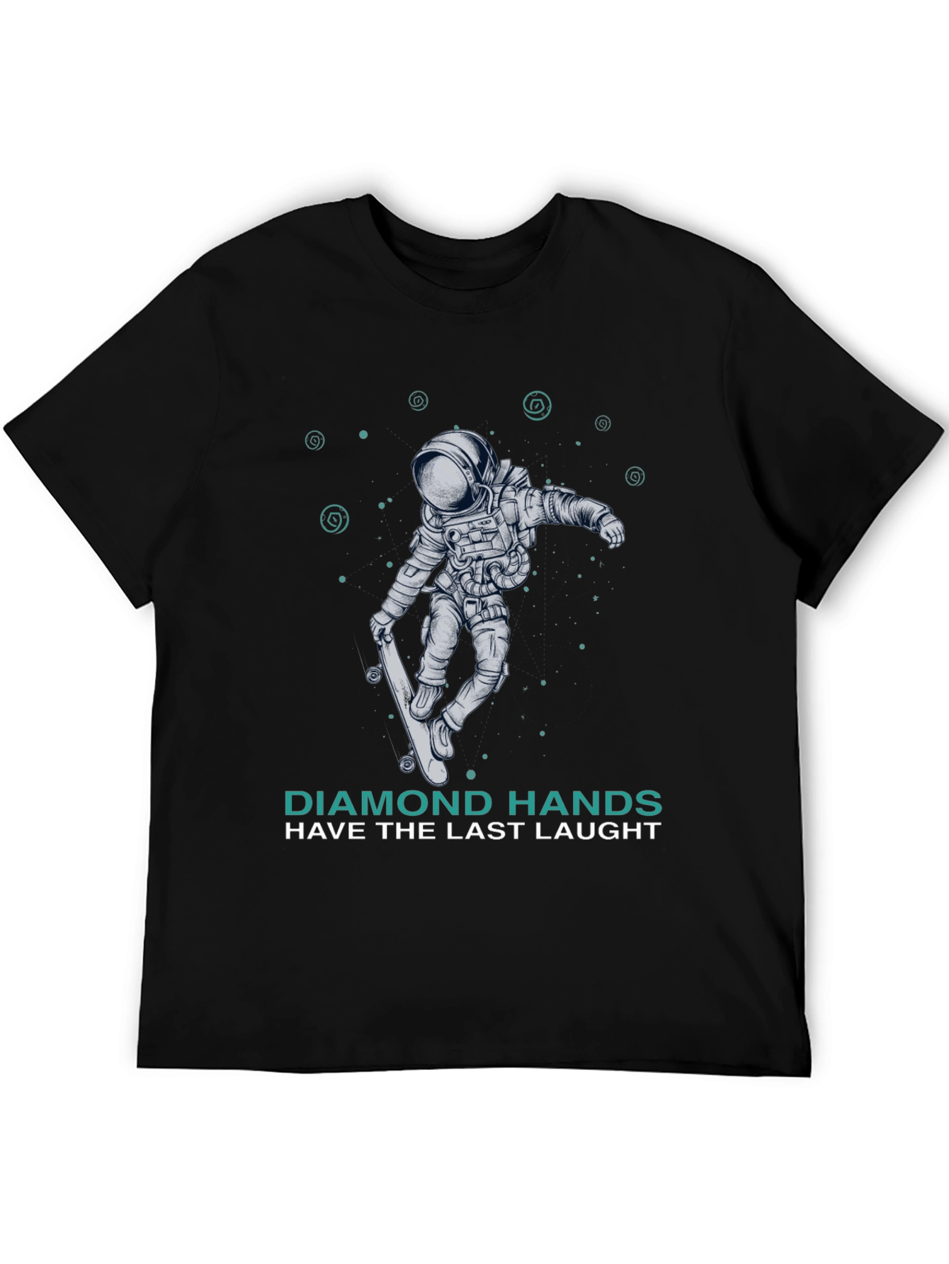 Astronaut Skateboard T-Shirt Diamond Hands