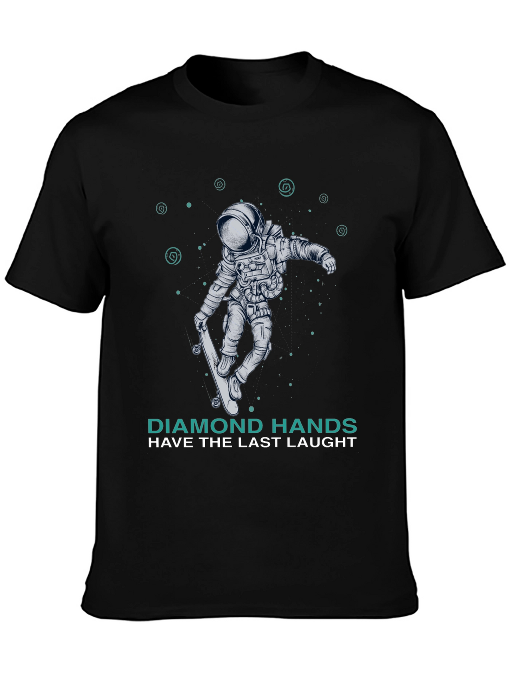 Astronaut Skateboard T-Shirt Diamond Hands