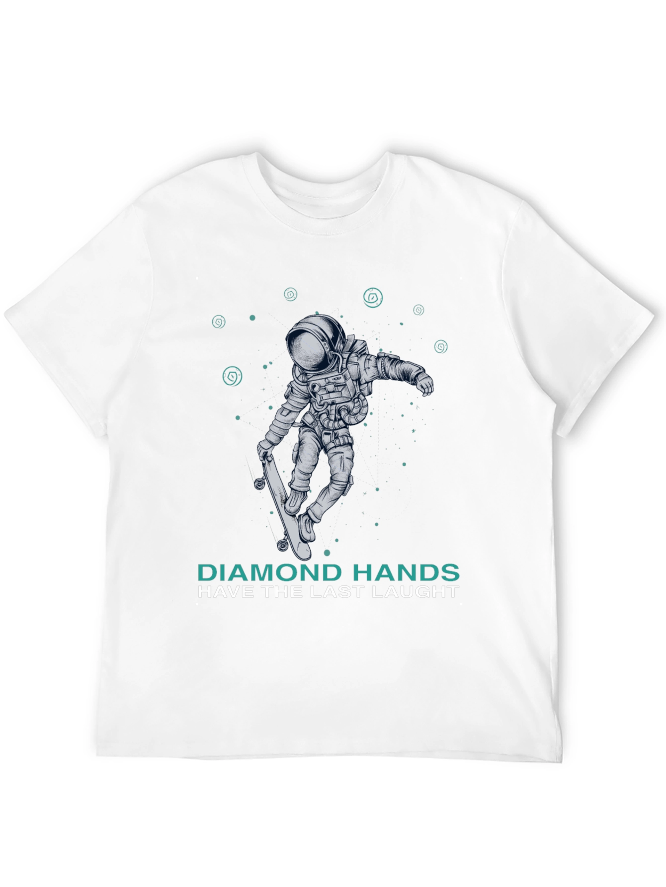 Astronaut Skateboard T-Shirt Diamond Hands