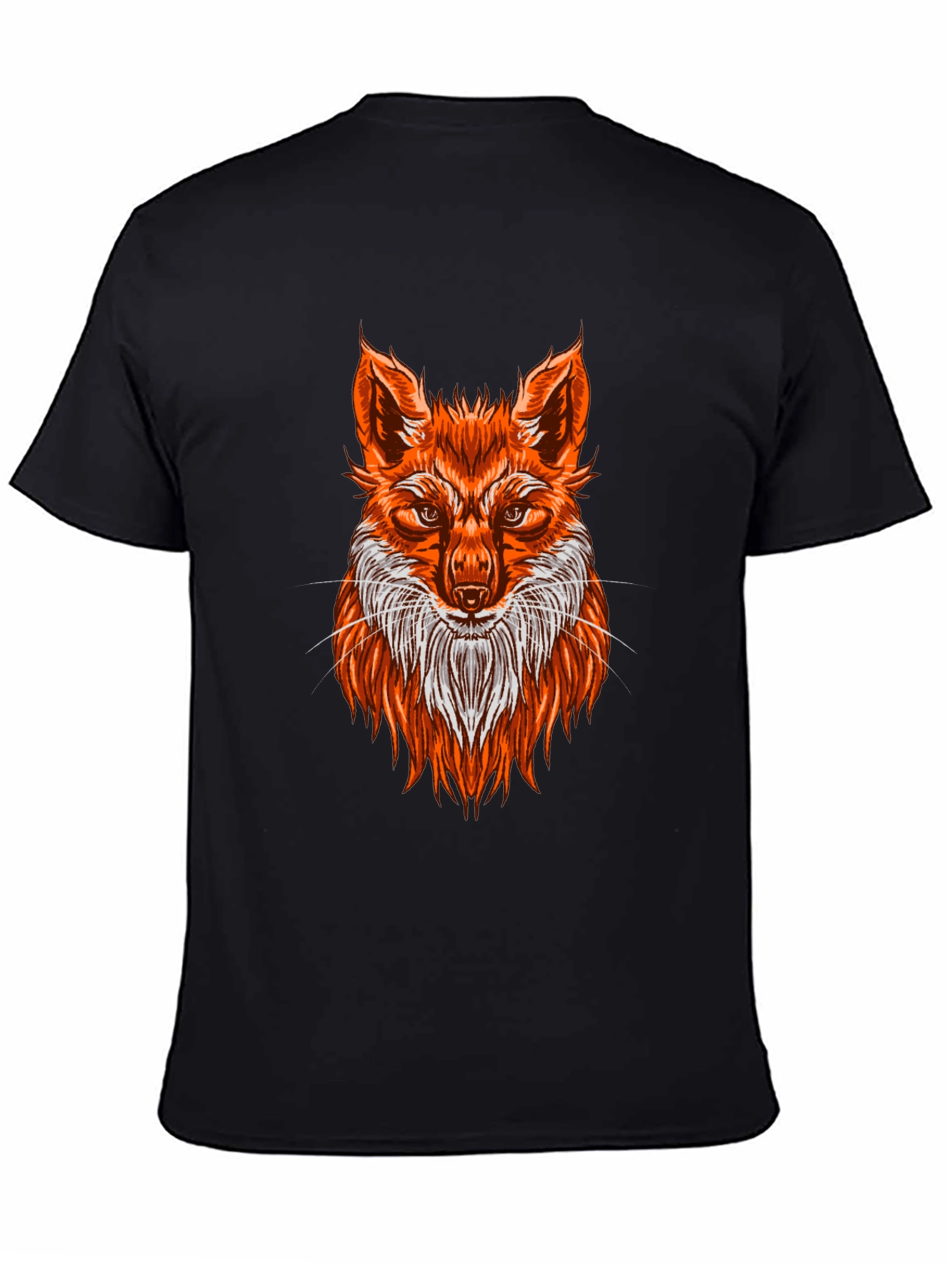 Fox Graphic Print T-Shirt - Black