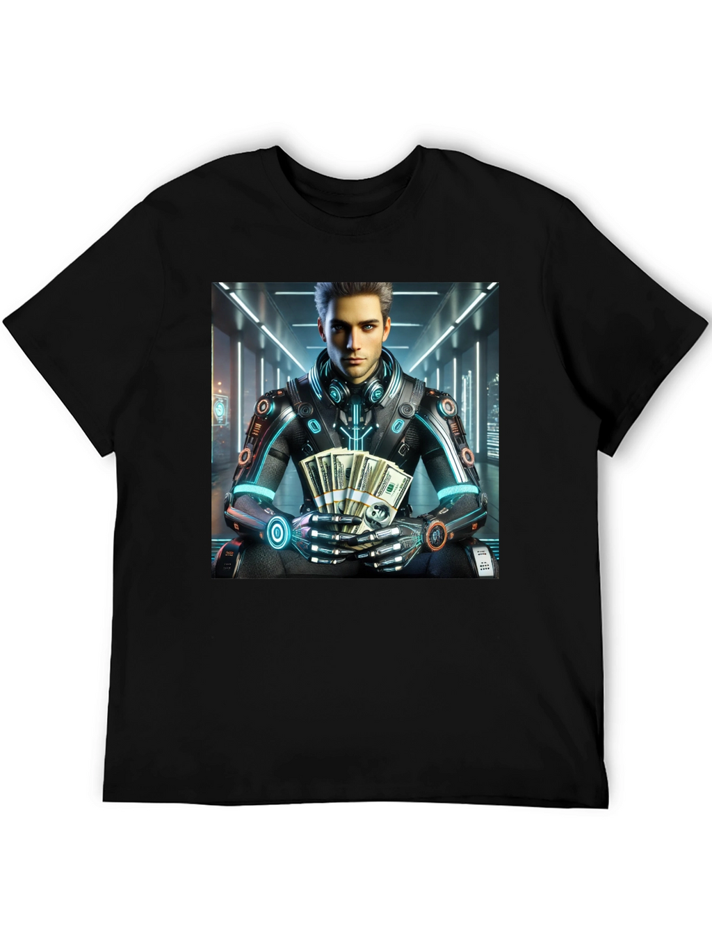 Cyberpunk Rich Guy T-Shirt - Futuristic Style