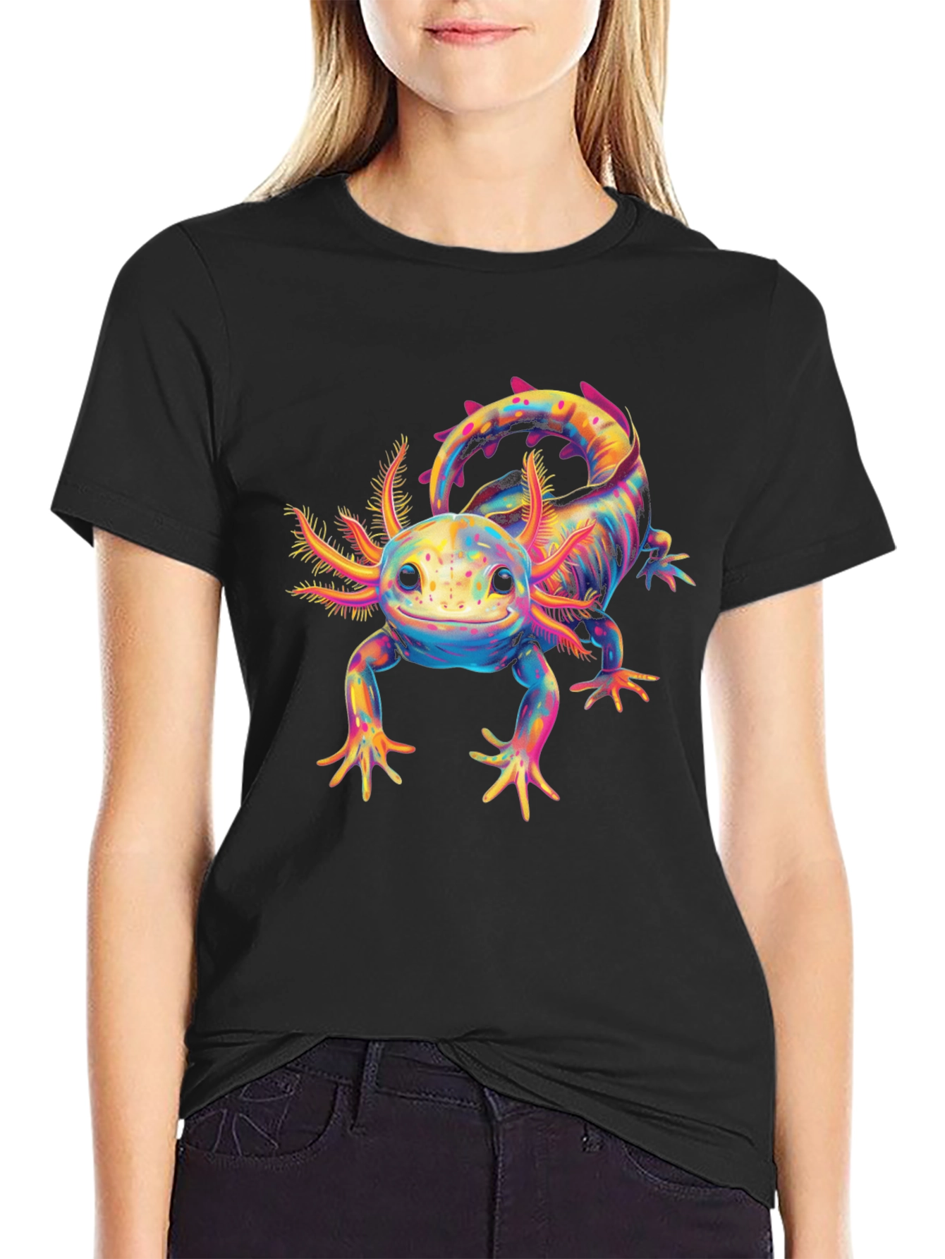 Axolotl Graphic T-Shirt - Colorful Salamander Tee