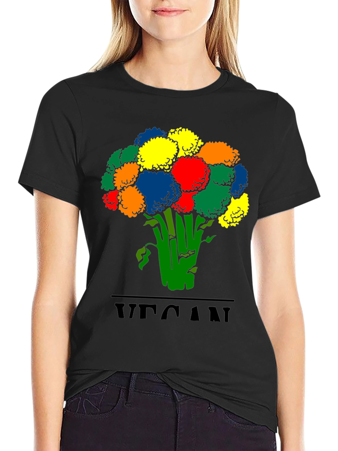 Vegan Bouquet T-Shirt - Colorful & Unique