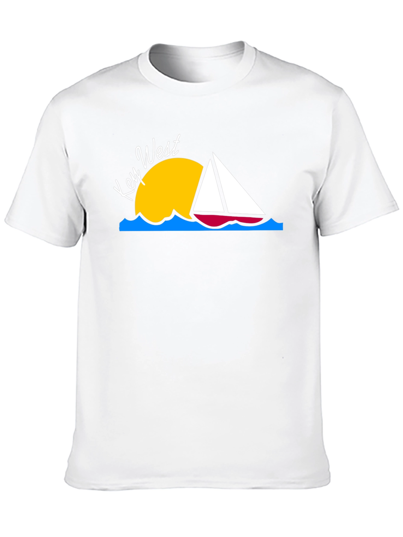 Key West Sailboat T-Shirt - Black Cotton Tee