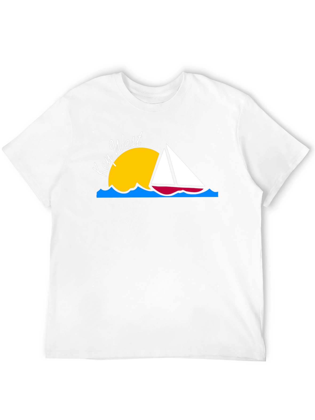 Key West Sailboat T-Shirt - Black Cotton Tee