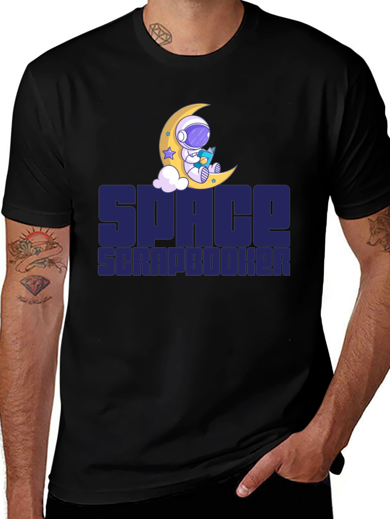 Space Scrapbooker T-Shirt - Astronaut Moon Design